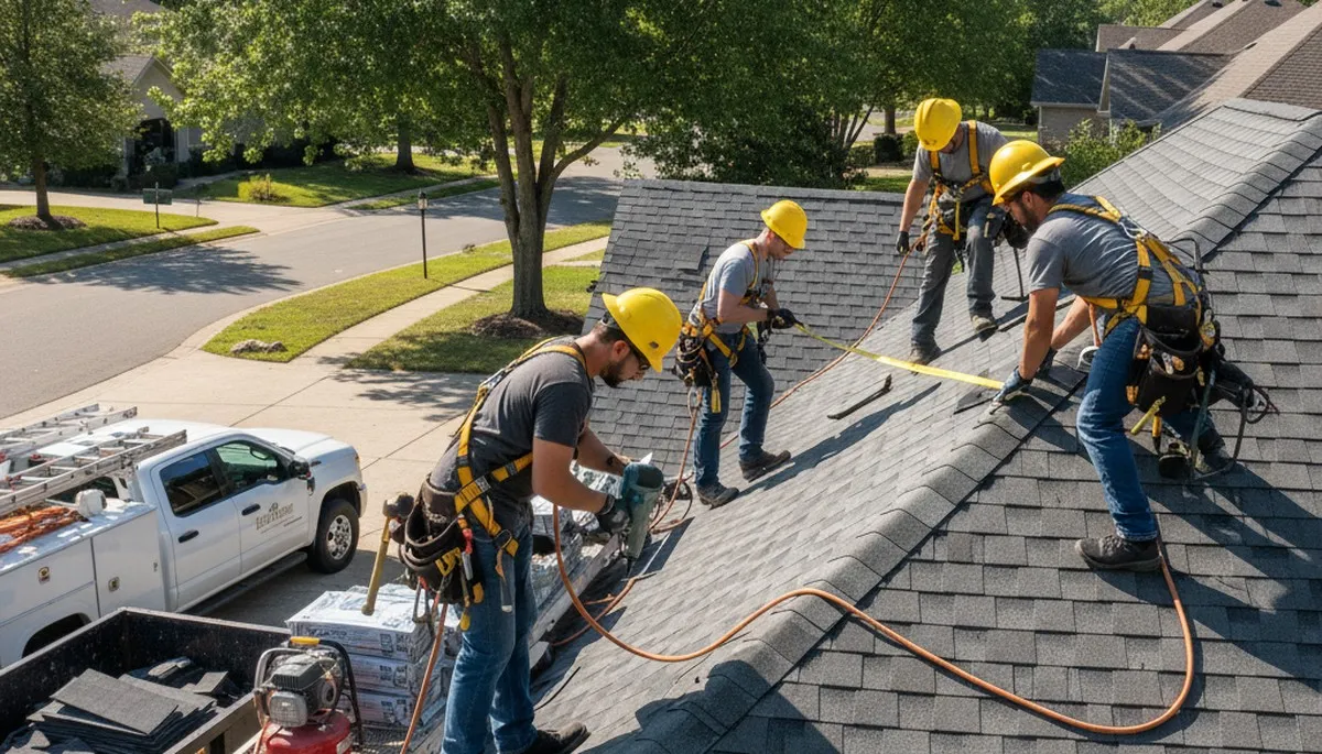 Roof installation crew in Jacksonville, FL installing durable roofing for storm protection